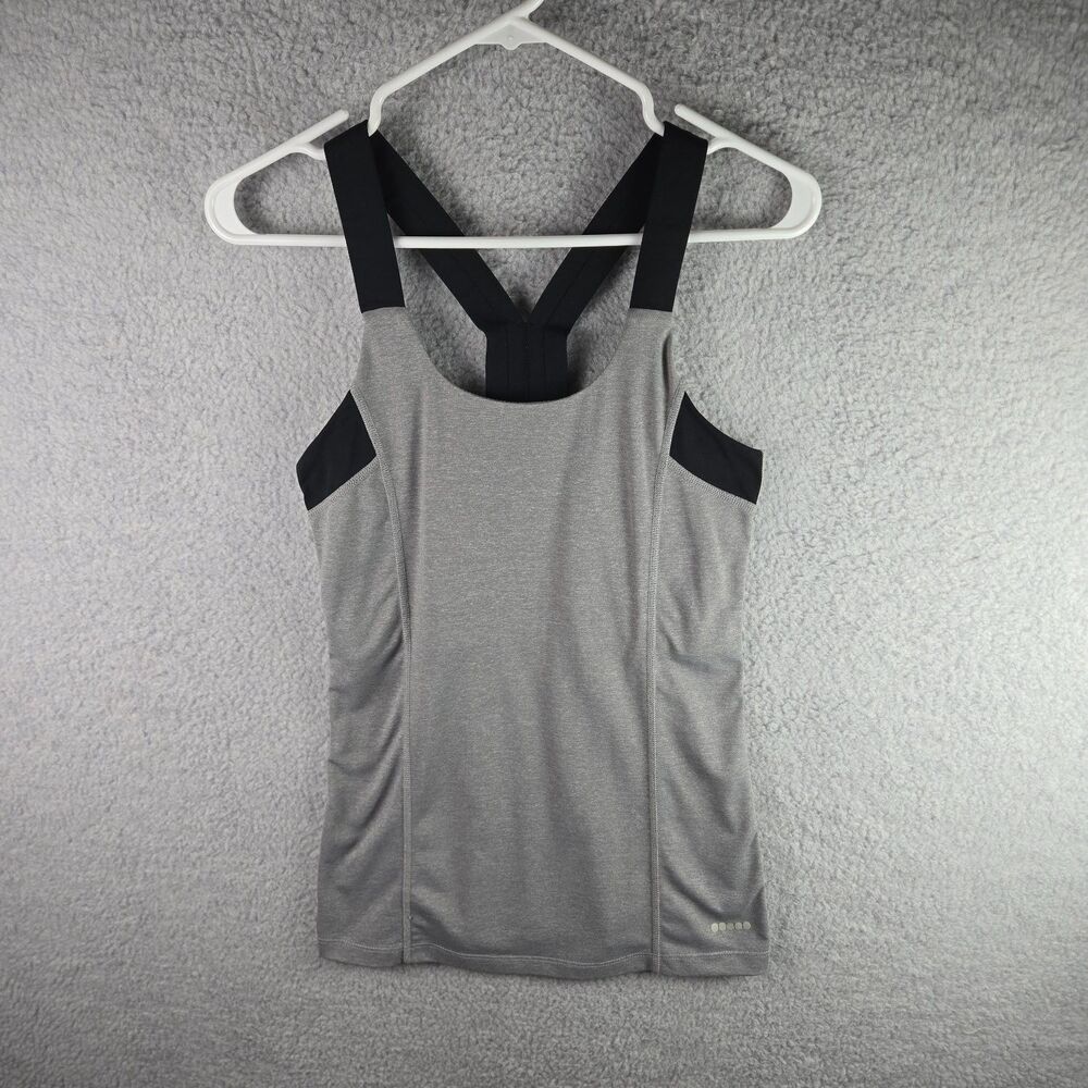 Roots Activewear Tank Top Womens XS Gray Sleeveless Reflective Stretch